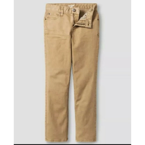 Cat & Jack Boys' Stretch Straight Recto Fit Jeans - size 14 Khaki Wash - Picture 2 of 3